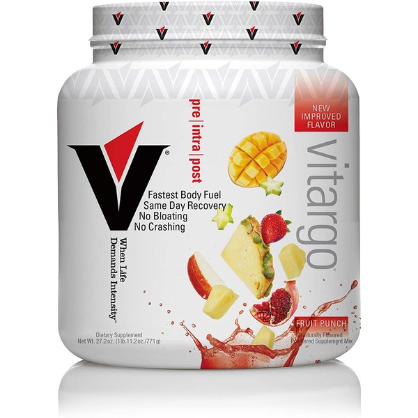 Vitargo Complex Carbohydrate Powder | 2X Faster Muscle Glycogen Fuel | 1 LBS Fruit Punch (20 Scoop) Pre Workout & Post Workout Recovery Drink
