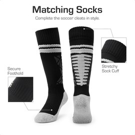 DREAM PAIRS Boys Girls Soccer Cleats Youth Firm Groud Sport Football Cleats for Little/Big Kid/Toddler,Size 2 Big Kid,Red/Black,KKUMSO2503