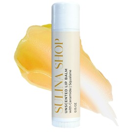 Bálsamo Labial Sin Perfume  Unscented Lip Balm for Dry Lips, Castor Oil  Beeswax                                                                      