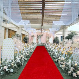 FUHSY Red Carpet Runner for Party 2FTx15FT Wedding Aisle Runner for Ceremony Velvet Fabric Luxury Aisle Rug Runner Bridal Aisle Runway Red Wedding Runner Aisle Outdoor Indoor Birthday Decorations