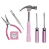 Household Hand Tools, Pink Tool Set - 7 Piece by