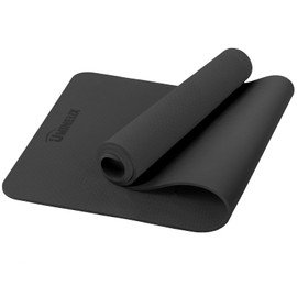 UMINEUX Yoga Mat Extra Thick 1/3'' Non Slip Yoga Mats for Women with Alignment Marks Eco Friendly TPE Fitness Exercise Mat with Carrying Strap & Storage Bag (72"x24"x1/3", Jet Black)