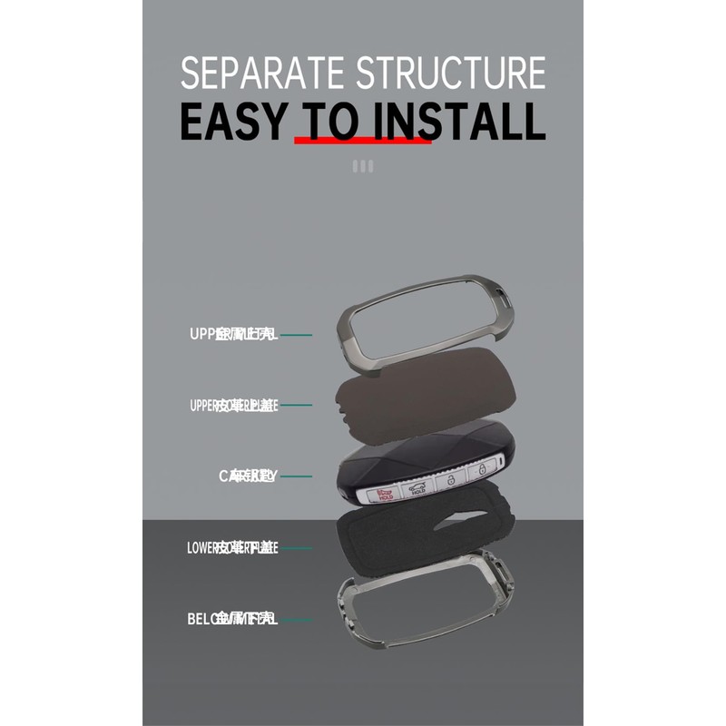 TECART Metal Key Fob Cover Fit for Genesis GV60 GV80
