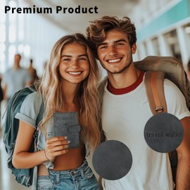 Passport Holder Cover, Travel Wallet with RFID Blocking, Case Organiser for Men&Women Soft PU Leather Travel Accessories for Credit Cards Boarding Passes (Grey)