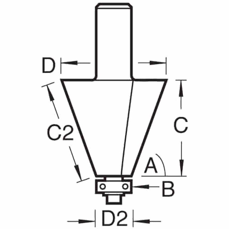 Trend Professional Bevel Cutter, 80-Degree, 1/2 Inch Shank, 26mm Cut