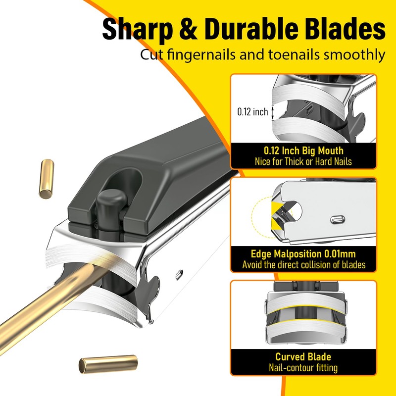 Nail Clipper Set,Premium Stainless Steel Fingernail and Toenail Clipper Cutters