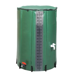 Outvita 100 Gallon Collapsible Rain Barrel with Volume Mark, Rainwater Collection System, Portable Foldable Garden Water Storage Tank, Water Container with Filter Overflow Kit Faucet Green