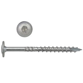 Flat Head Screws 6 x 160 mm Pack of 20 Galvanised Wood Screws Torx Cutting Notch