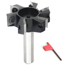 Akylintools CNC Slab Flattening Router Bit 1/2 Shank,Surfacing Bits 2" Cutting Dia.-6 Wings Milling Cutter, Carbide Insert Planer Bit for Spoilboard Flattening