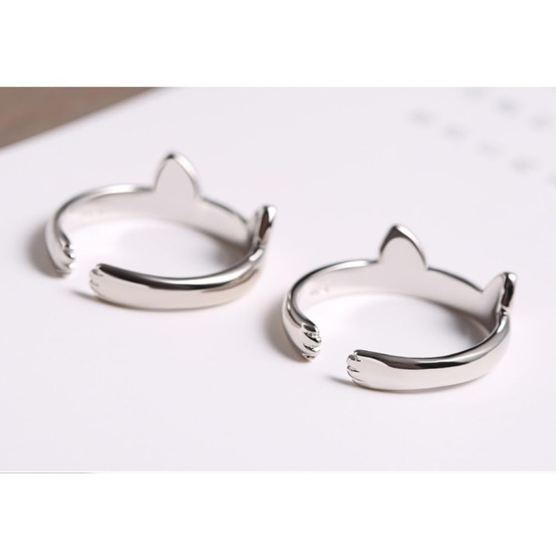 unomarl Women's Cat Cat Paw Ring, Simple, One Size, Adjustable