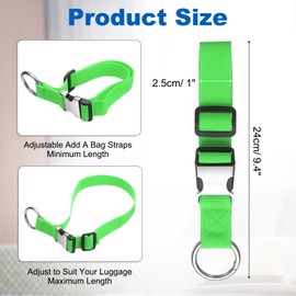uxcell Add A Bag Luggage Straps Adjustable Luggage Connector Strap with Spring O-Ring and Metal Buckle Suitcase Accessories for Connecting Backpack, Fluorescent Green