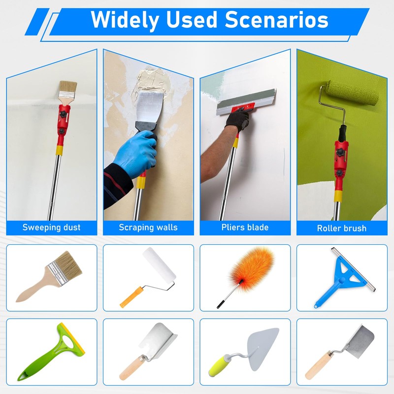 Multi-Angle Paint Roller Extension Pole Holder, Paint Brush Extender Holder