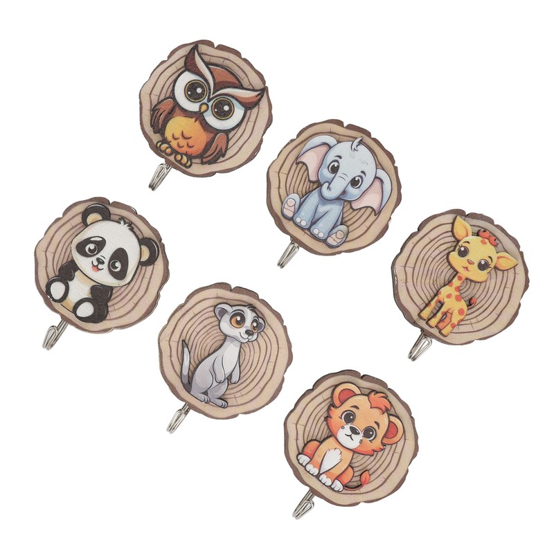 Children Cartoon Clothes Hook No Drilling Lovely Self Adhesive Kids