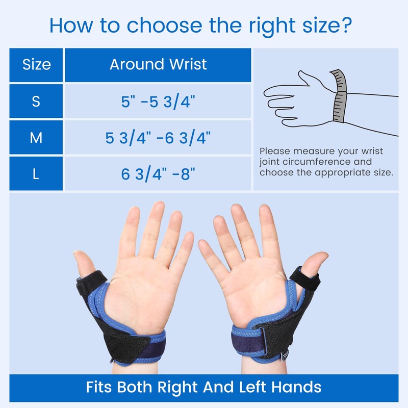 Velpeau Thumb Wrist Support Brace, CMC Thumb Spica Splint for