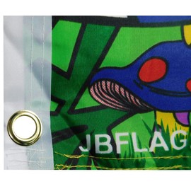 Mellow Mushroom Weed Pot Leaves Premium Quality Heavy Duty Fade Resistant 3x5 3'x5' 100D Woven Poly Nylon Flag Banner Grommets