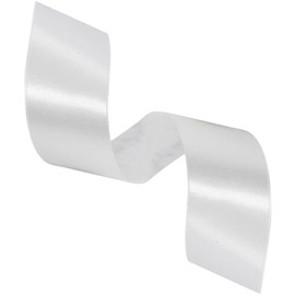 Satin Ribbon White 40 mm, 22 Metres Decoration White Gift Ribbon Wide Ribbon Fabric Ribbon for Wedding, Christening and Birthday Gifts