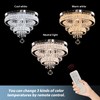 Finktonglan 16" Crystal Ceiling Light, Modern Crystal Chandeliers with Remote