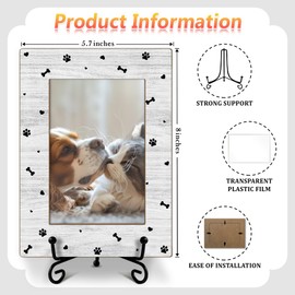 Zyoge Pet Picture Frame, Pet Memorial Dog Lovers Gifts for Women, Loss of Dog Sympathy Gift, Puppy Gifts for New Owners, Wooden Photo Frame With Iron Stand, Tabletop Decor -30