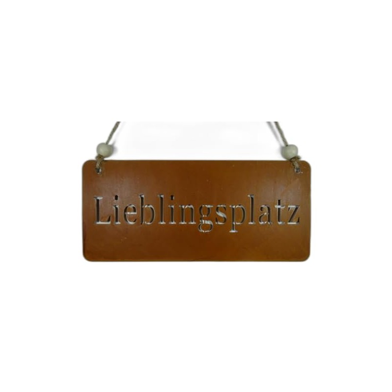 Metal Sign Rust Look Favourite Place 20 x 9 cm