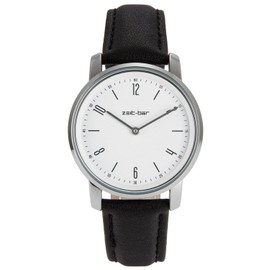 Zeit-Bar Funk-Armbanduhr Damen, Metallgehäuse, Leder-Uhrband