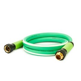 SANFU Upgraded Hybrid Lead-In Garden Hose 5/8-Inch X 10 FT, Burst 800PSI, Water Hose Flexible With 360° Swivel Grip Handle, 3/4" GHT Solid Brass Fittings, Green + White