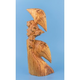 G6 Collection Wooden Hand Carved Two Stingray on Coral Statue Sculpture Wood Decorative Home Decor Accent Figurine Handcrafted Handmade Seaside Tropical Nautical Ocean Coastal Decoration (16" Tall)