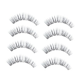 Healeved 4pair Handmade Fiber Eyelashes Fake Lashes Natural Look for Daily Use Party Wedding