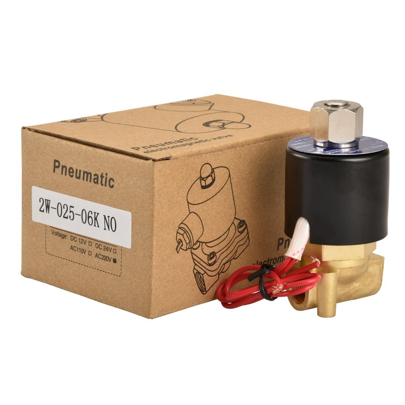 Heschen Brass Electric Solenoid Valve, 2W-025-06K, PT1/8", Normally Open, Direct