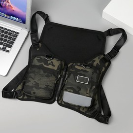 Maizoon Unisex Chest Bag Street Hip Hop Trendy Vest Sports Backpack with Phone Holder and Extra Storage Space Ideal for Cycling Night Running & Hiking Camouflage