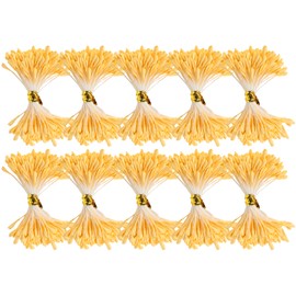 900Pcs Artificial Stamen Gypsum Orange Color Double End Simulation Bouquet Make Accessories(3mm（13#） )