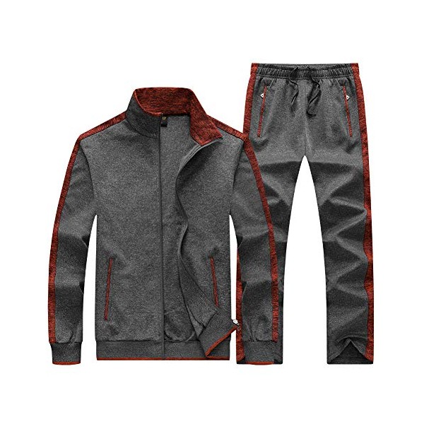 KASUNA Men's Casual Tracksuit Long Sleeve Full-Zip Running Jogging Athletic