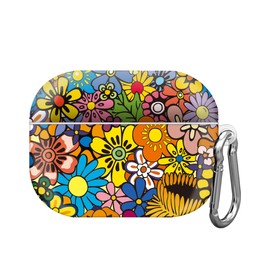 Compatible with AirPods Pro 2nd/1st Generation Case Cover, Cute Case Cover with Keychain for AirPod Pro 2&1 Case, for Men Women & Girls(Cute Cartoon Flower)