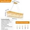 MSSIAN Premium K9 Crystal Chandelier, Gold Classic Rectangular, E12 Base