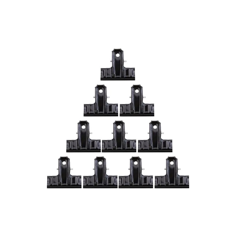 SUNTRADE Metal Binder Clips, Black, 10 Pack, Large Size for
