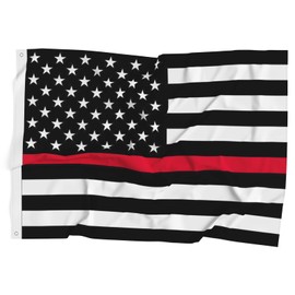 Thin Red Line USA Flag United States Fireman Firefighters Banner Polyester 3x5 Foot Flags Vivid Color and UV Fade Resistant Flag