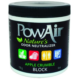 PowAir Block Natural Odour Neutraliser - Apple Crumble 170g - Odour Control for Small Rooms and Areas - Natural Formulation