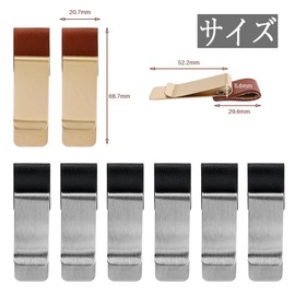 Wolfride Leather Pen Holder for Notebook, Pen Clip, Stainless Steel, Set of 8, Notebook Clip, Easy to Carry, Notebook/Journal Compatible, Students, Office Supplies