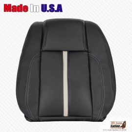 Us Auto Nation 832-790-4949 2010 - 2014 Ford Mustang GT Driver Passenger Genuine Leather Seat Cover Black - Driver Top
