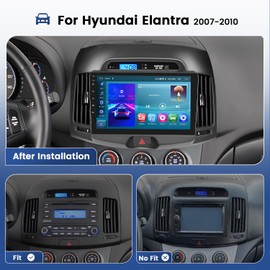 [2G+64G] Android 15 Car Stereo for Hyundai Elantra 2007-2010 with Wireless Apple Carplay Android Auto, 9 inch Touch Screen Radio GPS WiFi Bluetooth FM/RDS Radio SWC 26UI+AHD Backup Camera