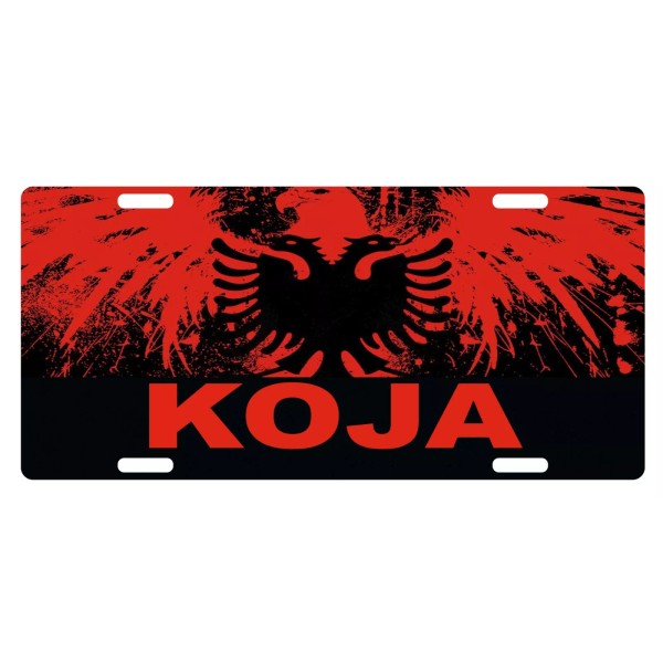Fast Service Designs Albania Flag KOJA License Plate Car Albanian