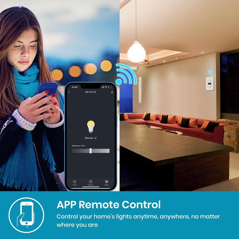 Milfra Smart Dimmer Switch Digital Display Single-Pole 3Way Dimmer Smart