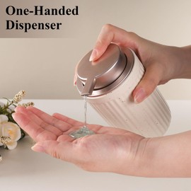 Soap Dispenser, 350ml Lotion Hand Pump Dispenser, Refillable Foam Dispenser for Lotions, Essential Oil, Liquid Soaps etc., Suitable for Bathroom Countertop Kitchen（Pockmarked Beige Liquid）