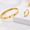 Gold Rings Bracelets for Women - 18K Gold Plated Love
