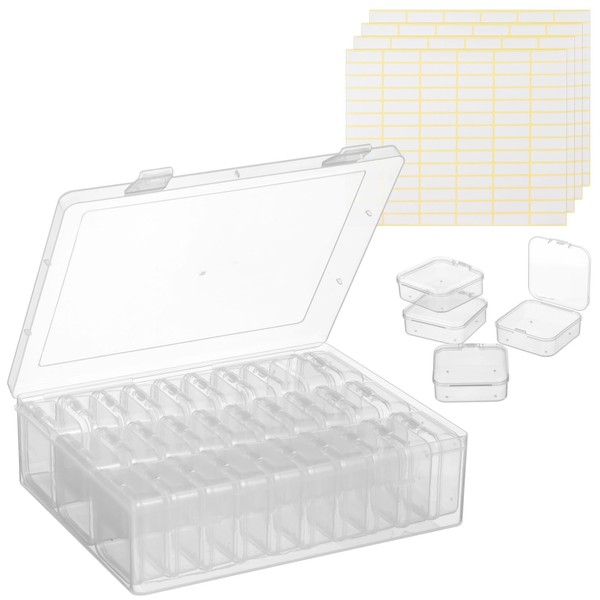 Bead Organizer Box, 30Pcs Small Clear Plastic Bead Storage Containers,