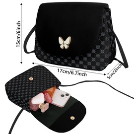 Jiusely Small Crossbody Bag for Girls, Shoulder Handbag with Butterfly Buckle, PU Leather Messenger Bags, Cute Shell Bag Purse Gifts for Teens Girls