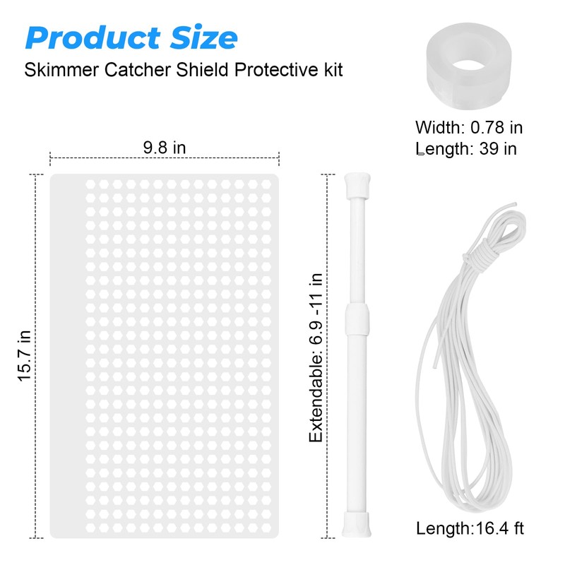 XT Pool Skimmer Guard Kit,Leaf Shield Net for Inground or