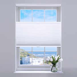 SUNFREE Top Down Bottom Up Cellular Blinds,Cellular Shades Blackout, Honeycomb Window Shade for Windows, 35" W x 36" H, White(Blackout)