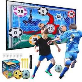 ghfjdk Soccer Ball Game Set,Indoor Outdoor Backyard Toss Soccer Goal Game with 2 Balls, 1 Flannel Target