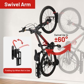 AUMENTAR Swivel Bike Wall Mount, Bike Hangers for Garage, Space-Saving Vertical Bike Rack, Sturdy Bike Storage Rack Holds Up to 66lbs with No-scratch Protection, Easy to Install, 1 Pack