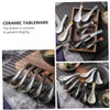 BIUDECO 3pcs Japanese Style Ceramic Serving Spoon Kitchen Tool for